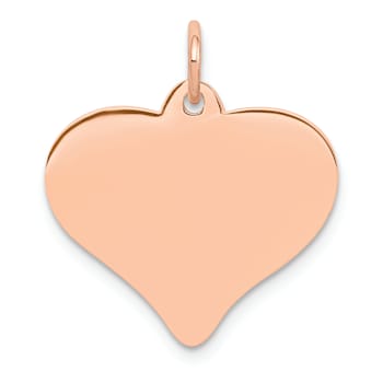 14k Rose Gold Polished Heart Shaped Disc Pendant