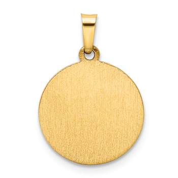 14k Yellow Gold Polished and Satin Spanish 1st Communion Medal Pendant