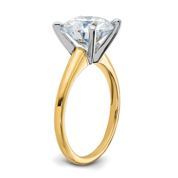14K Yellow Gold With White Gold Accents 3 5/8 ct. G H I True Light Round
Moissanite Solitaire Ring