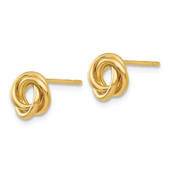 14k Yellow Gold 8mm Polished Love Knot Stud Earrings