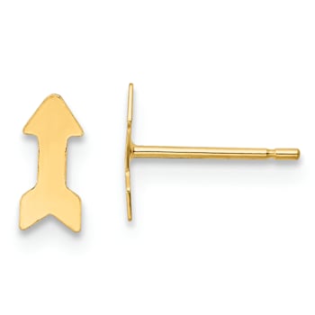 14k Yellow Gold Polished Arrow Stud Earrings
