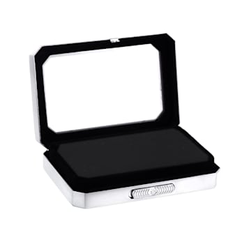 Gemstone Display Box Polished Silver Finish 80 X 55 X 17mm With
Reversible Black And White Cushion
