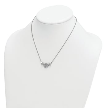 Rhodium Over Sterling Silver Sand Dollar and Starfish 16.5 Inch with 2
Inch Extension Necklace