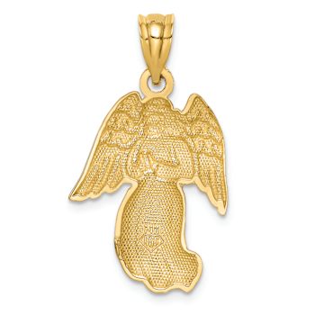 14k Yellow Gold Polished Angel Pendant