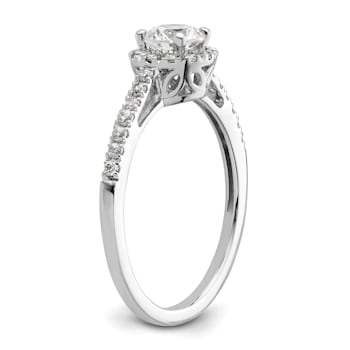 Rhodium Over 14K White Gold Eternal Promise Lab Grown Diamond Halo
Complete Ring 0.76ctw
