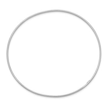 Rhodium Over 14k White Gold 1.5mm Polished Slip-on Bangle Bracelet
