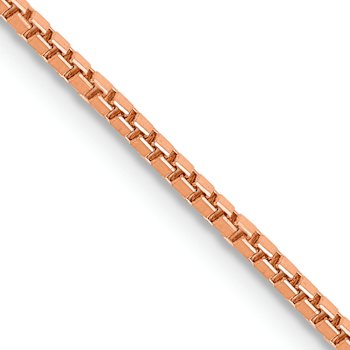 14k Rose Gold 1.3mm Solid Box 20 Inch Chain