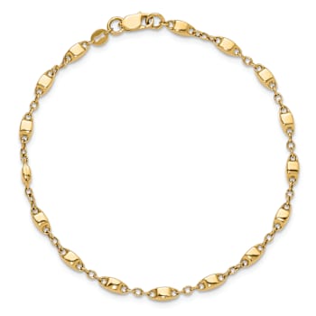 14K Yellow Gold Polished Fancy Link Bracelet