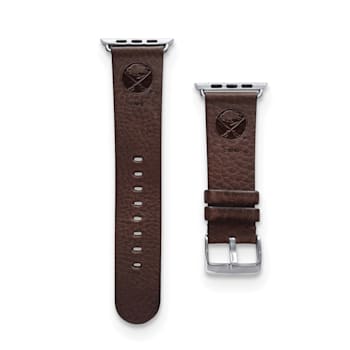 Gametime NHL Buffalo Sabres Brown Leather Apple Watch Band (38/40mm
S/M). Watch not included.
