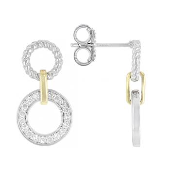 Refined Lab-Grown Diamond Rope-Motif Earrings 0.33ctw In Two-Tone Gold