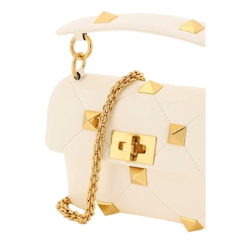 Valentino Garavani Roman Stud Small Crossbody Bag Ivory Nappa Leather