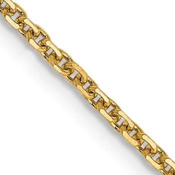 14k Yellow Gold 1.45mm Solid Diamond Cut Cable Chain 26 Inches