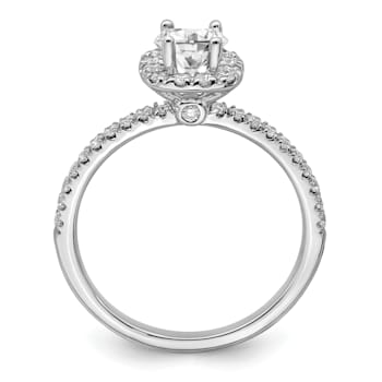 Rhodium Over 14K White Gold Eternal Promise Lab Grown Diamond Halo Ring