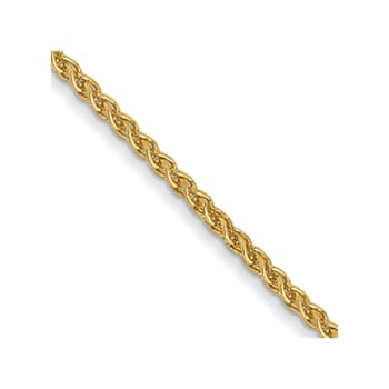 14k Yellow Gold 1mm Solid Polished Wheat Chain 18 inches