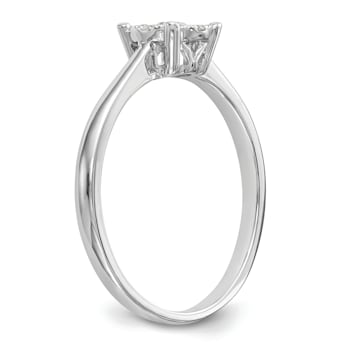 Rhodium Over 14K White Gold Diamond Cluster Engagement Ring 0.23ctw