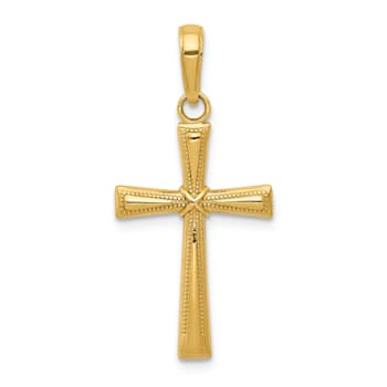 14k Yellow Gold Diamond-Cut X Cross Pendant