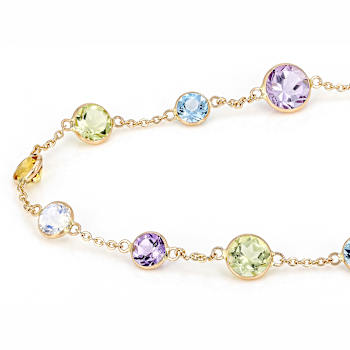 Multi-Gem 14k Rose Gold 18" Necklace 16.79ctw