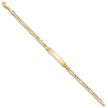 10k Yellow Gold Figaro Link ID Bracelet