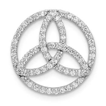 Rhodium Over 14k White Gold Diamond Celtic Circle Chain Slide