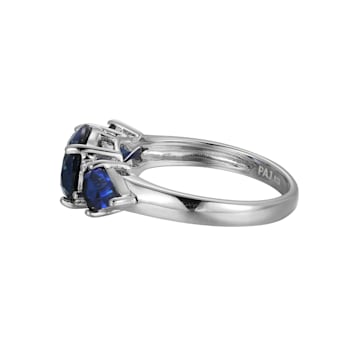 Lab Created Blue Sapphire Platinum Over Sterling Silver September
Birthstone Ring 3.11ctw