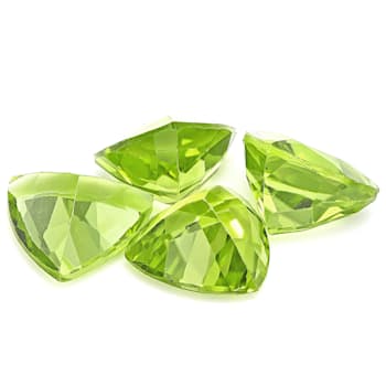 Peridot 8mm Trillion Set of 4 7.02ctw