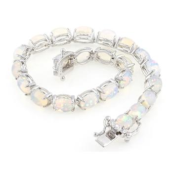 Ethiopian Opal Tennis Bracelet In Sterling Silver