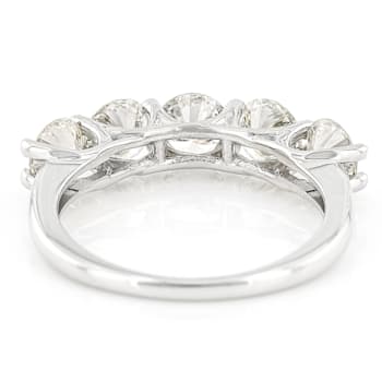 Lab-Grown Diamond Five-Stone Band Ring In 14K White Gold 2.00ctw