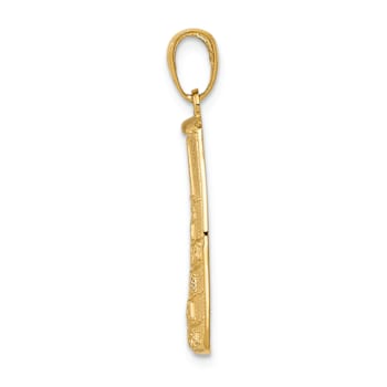 14k Yellow Gold Textured Southern Most Point USA KEY WEST Pendant
