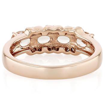 Morganite Oval And White Zircon Ring In 18K Rose Gold Over Sterling
Silver 1.14ctw