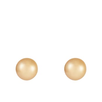 9-10mm Round Golden south sea earrings in 14k yellow gold