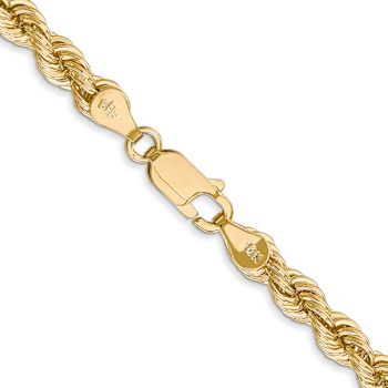 14k Yellow Gold 5mm Solid Rope 30 Inch Chain