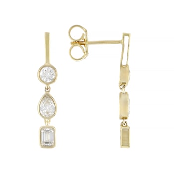 Multi-Shape Lab-Grown Diamond Dangle Earrings In 10K Gold