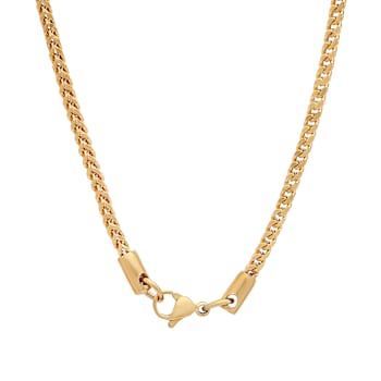 Men's 3.5mm Franco Box Chain Necklace In 18K Yellow Gold Over Stainless
Steel 24 Inch