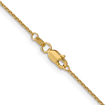18K Yellow Gold 1.15mm Solid Diamond-Cut Cable 18 Inch Chain