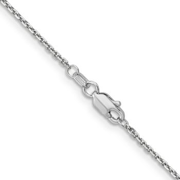 Rhodium Over 14k White Gold 1.4mm Solid Diamond-Cut Round Open Link
Cable 30 Inch Chain