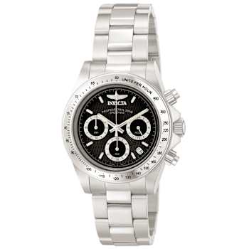 Invicta Speedway Men's 39.5mm Black Dial Stainless Steel Band Quartz Watch