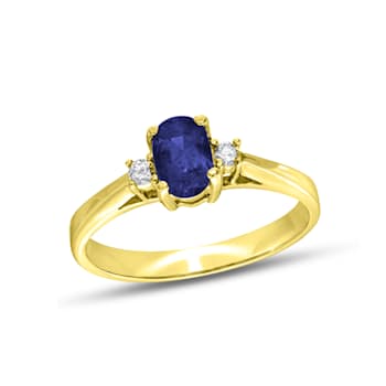 0.45cttw Sapphire and Diamond Ring set in 14k Yellow Gold