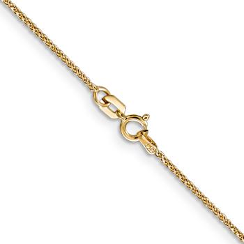 14k Yellow Gold 1.05mm Solid Diamond-Cut Spiga 22 Inch Chain