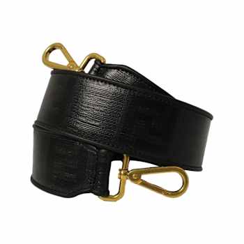 Fendi Strap You Black Glazed Fabric FF Zucca Handbag Shoulder Strap