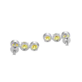 Green Cubic Zirconia Platinum Over Silver November Birthstone Earrings 7.76ctw
