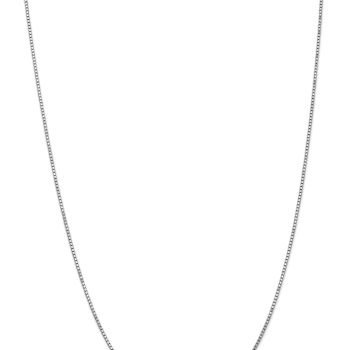 Rhodium Over 14k White Gold 1.3mm Solid Box 22 Inch Chain