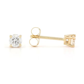 Certified White Lab-Grown Diamond H-I SI 14k Yellow Gold Solitaire Stud
Earrings 0.25ctw