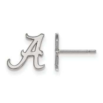 Rhodium Over Sterling Silver  LogoArt University of Alabama Extra Small
Post Earrings