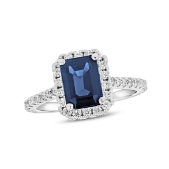 2.05ctw Sapphire and Diamond Ring in 14k White Gold