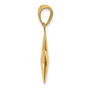 14k Yellow Gold Polished 3D Star Pendant