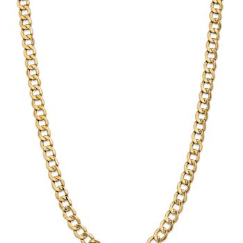 14k Yellow Gold 9mm Curb Link 20 Inch Chain