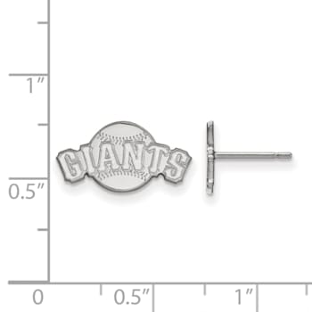 Rhodium Over Sterling Silver MLB LogoArt San Francisco Giants Post Earrings