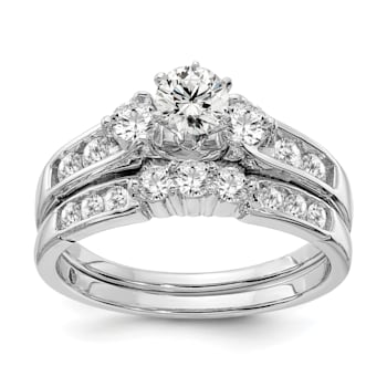 Rhodium Over 14K White Gold Lab Grown Diamond SI1/SI2, G H, Complete
Engagement Ring 0.70ctw