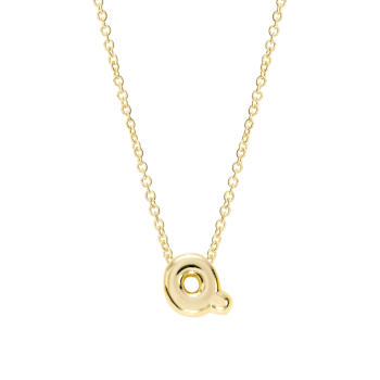 CZ Initial Q Tennis Necklace And Pendant Set In 14K Gold Over Brass 4.05ctw