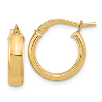 14k Yellow Gold 9/16" Polished Hoop Earrings